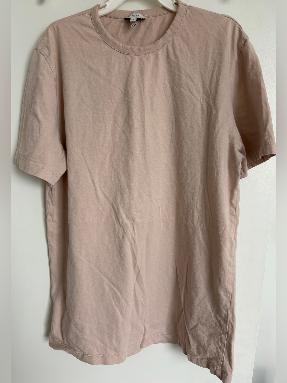 Reiss Men's Short Sleeve Crew Tee in Light Beige S